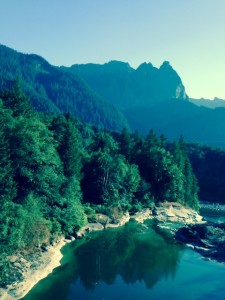 Cascades seen from Amtrak