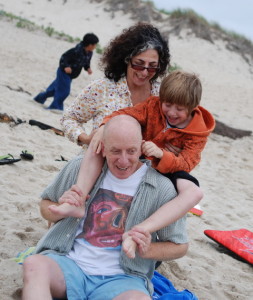 Dr. Meatloaf clowning with family on Cape Cod